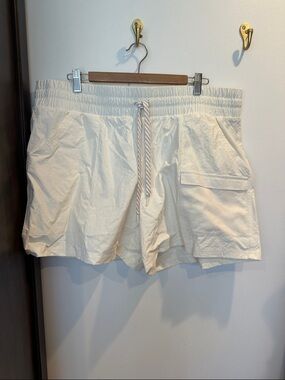 Avalanche Cream Drawstring Athletic Shorts